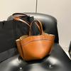 Brand Women's Shoulder Bag, Brown Retro-style Fashion Tote Bag New Luxury Designer Shoulder Bag Shiny Leather Large Bucket Bag