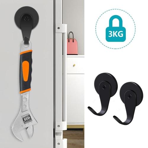 Supersterk neodymmagnetkrok, gummibelagt rustfritt stål, rustbestandig, magnetisk monteringsbase med høy friksjon, sklisikker, ripebestandig, for