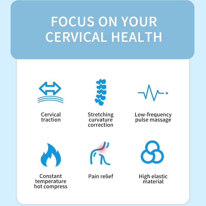 Cervical Massage Pillow Rechargeable Corrective Traction Hot Compress for Sleep EMS Massage Shoulder and Neck Soothing Pillow