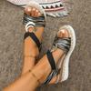 Fashion Women's Wedges Sandals 2025 Summer Snake Print Platform Sandals Gladiator Shoes Woman Comfort Casual Med High Heels Sandals