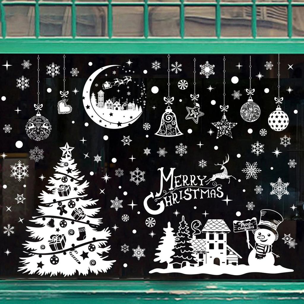 Christmas Window Sticker Merry Christmas Decorations For Home 2025 Christmas Ornament Xmas Navidad Natal Gifts New Year 2026