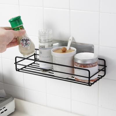 Badezimmer-Aufbewahrungsregal, Küchen-Organizer, Regal, schwarze Regale, Eckrahmen, Eisen, Dusche, stanzfrei, montierter Caddy-Rack
