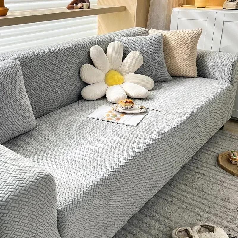 1Pc Jacquard Elastic Sofa Cover Luxury Adjustable Elastic Couch Cover For Living Room Sofa Seat Covers 1/2/3/4 Seat L Shaped