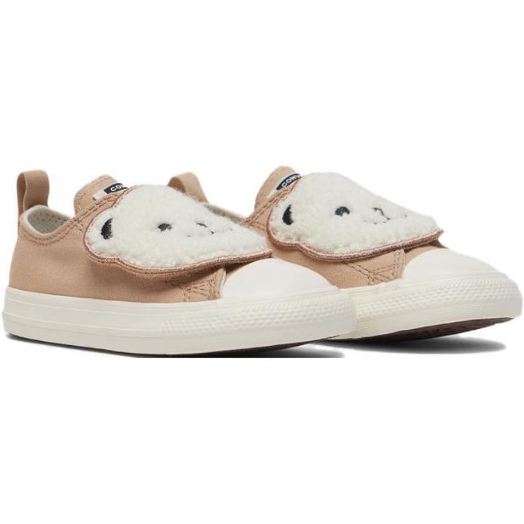 Converse Chuck Taylor All Star One Strap EasyOn Low TD Sherpa Bear - Warm Quarry Baby Sneakers Tan Egret Black A10040C