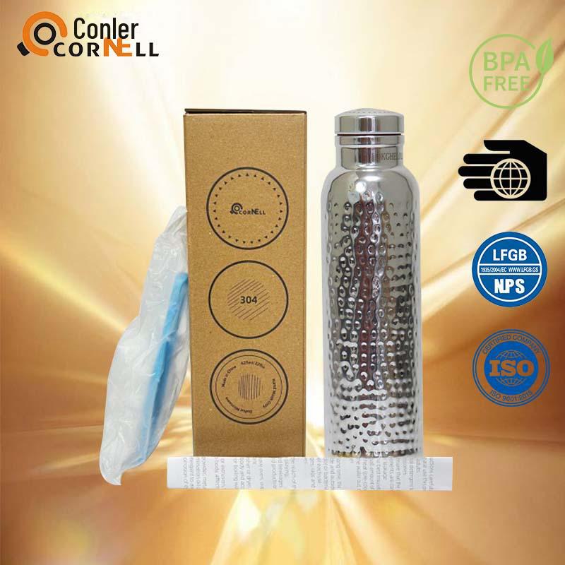 

Бутылка для воды спортивная с гальваническим покрытием и изоляцией из золота — европейский/американский стиль, большое горлышко, английская упаковка 620ml серебряный/платиновый