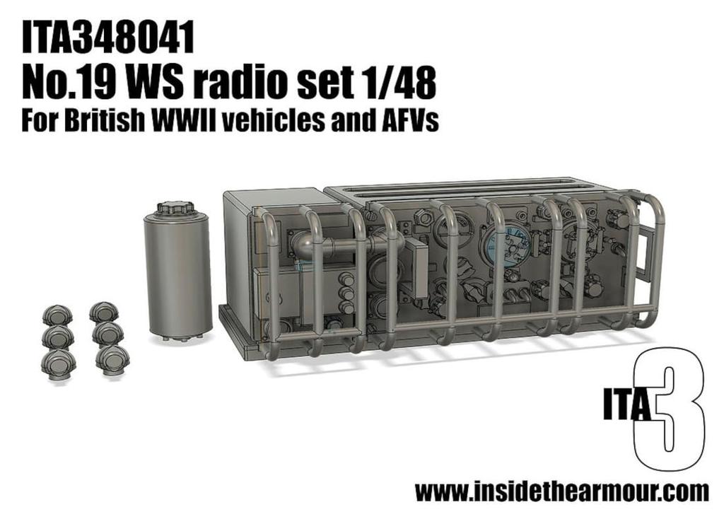 ITA3 British 19 Radio WWII British Plastic Model Kit Parts ITA348041 1/48 No. (for Vehicles) (Military)