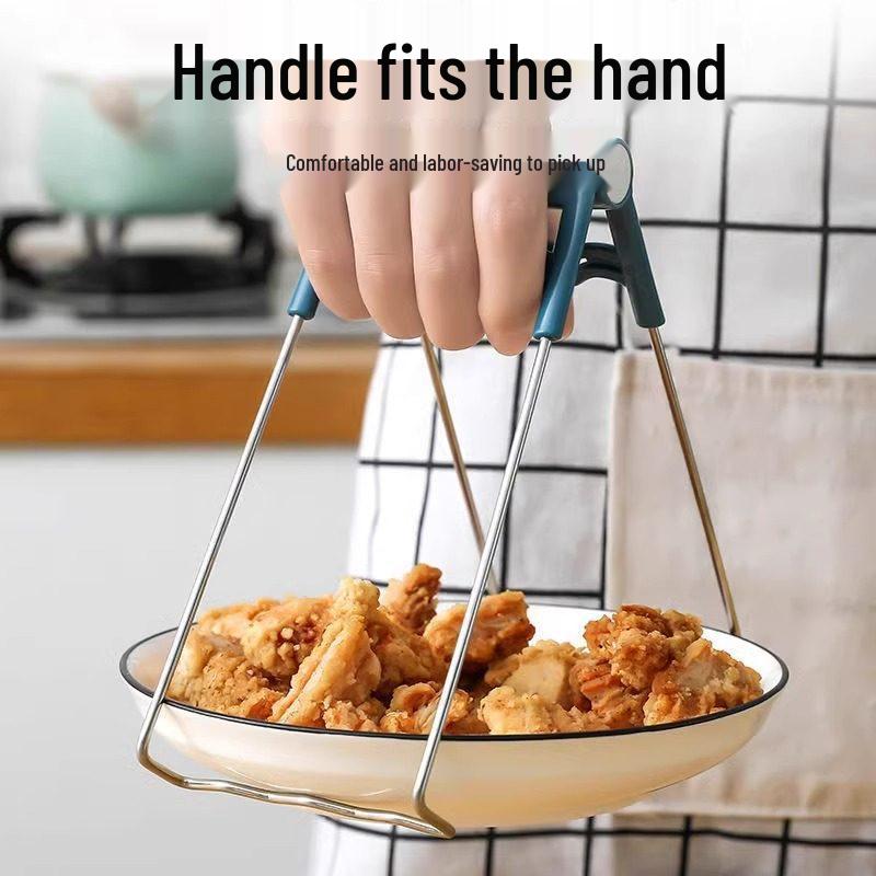 Stainless Steel Non-slip Anti-scalding Kitchen Tongs for Bowls and Plates