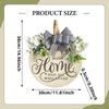 Door Sign Front Wreath Wall Art Design Funny Rustic Hanging Plaque for Porch Outdoor