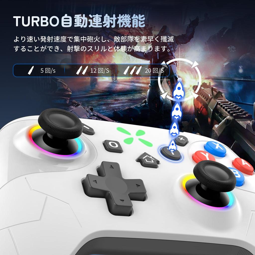 Onefun Switch 2 Controller Gold Award Compatible with Switch RGB 1000mAh Bluetooth Wireless Back Macro Turbo HD Gyro 20 Hours of Continuous Pro
