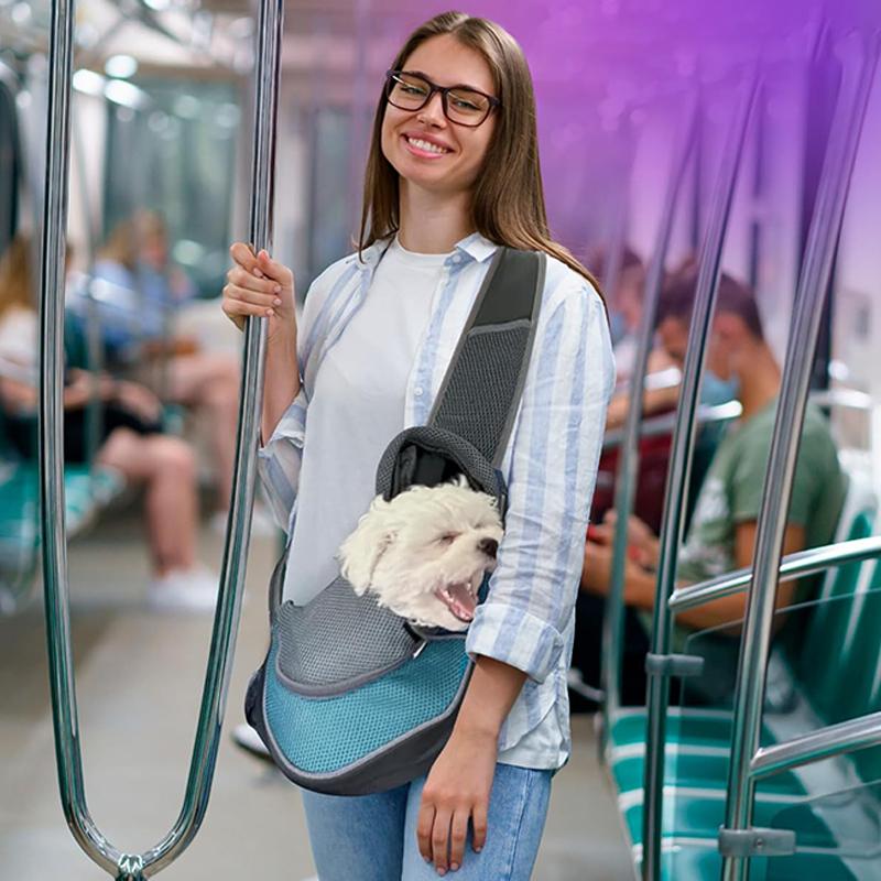 Pet Cat Dog Carrier Backpack Travel Tote Shoulder Bags Mesh Sling Carry Pack Pet Carrying Supplies Crossbody Shoulder Bag