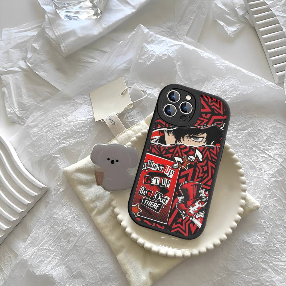 Persona 5 For iPhone 16 15 14 13 12 11 Pro Max Plus Shockproof Leather Soft Phone Cover