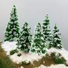 Yetaha Miniature Pine Trees, Snowy, Model Trees, Railway Model, Architectural Model Materials, Miniature Garden Scenery Collection, Set of 12, 5-15cm