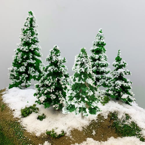 Yetaha Miniature Pine Trees, Snowy, Model Trees, Railway Model, Architectural Model Materials, Miniature Garden Scenery Collection, Set of 12, 5-15cm