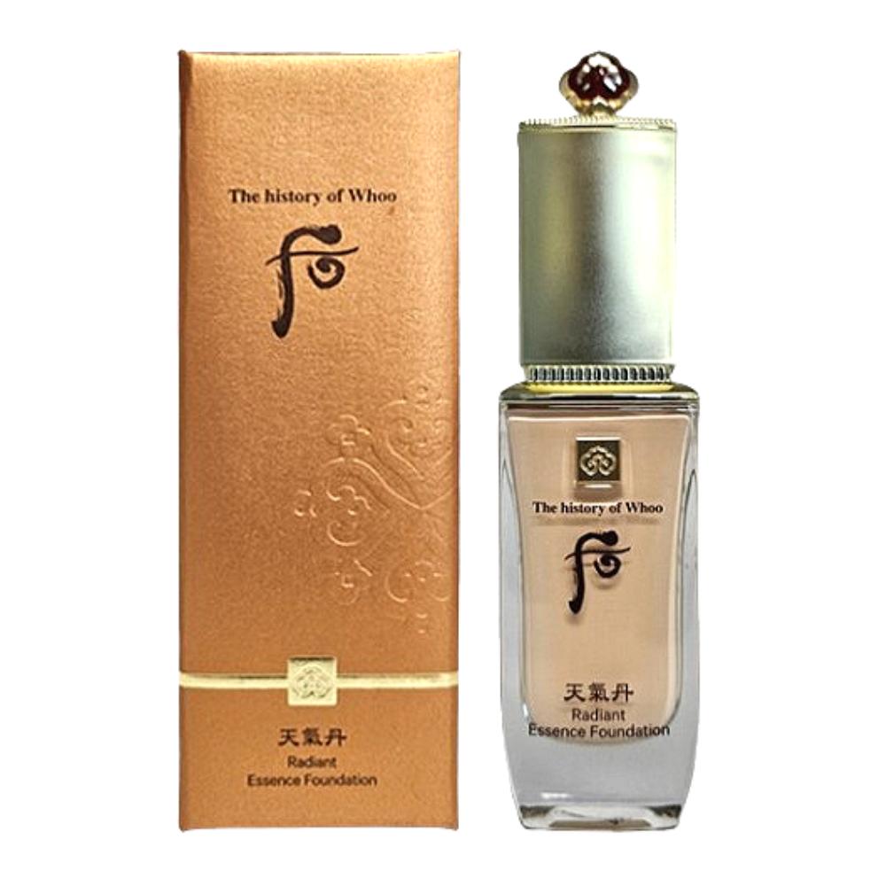 

The History of Whoo Cheongidan Radiant Essence Foundation 40ml Korean Herbal Brightening & Anti-Aging Liquid Foundation K-Beauty (Shade 21/23) 23 (Natural Beige)