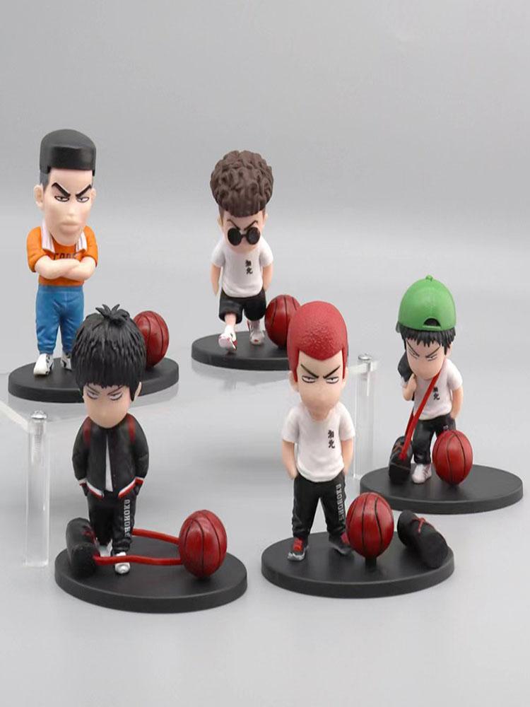 

5Pcs/set Anime Slam Dunk Sakuragi Hanamichi PVC Rukawa Kaede Collectible Handmade Model Car Interior Kids Hobby Toys Ornament