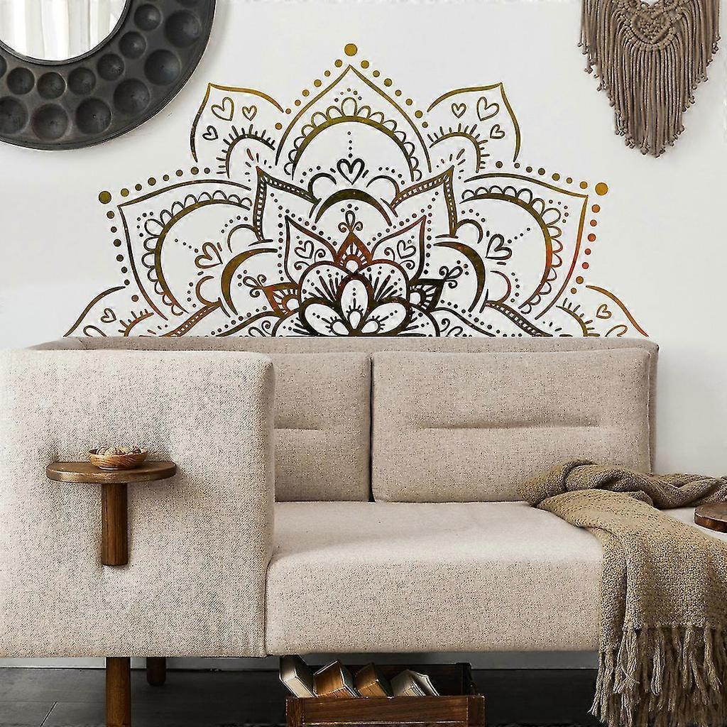 Mandala Wall Decal, Bohemian Indian Mandala Decal, Headboard Master Bedroom Bohemian Decal