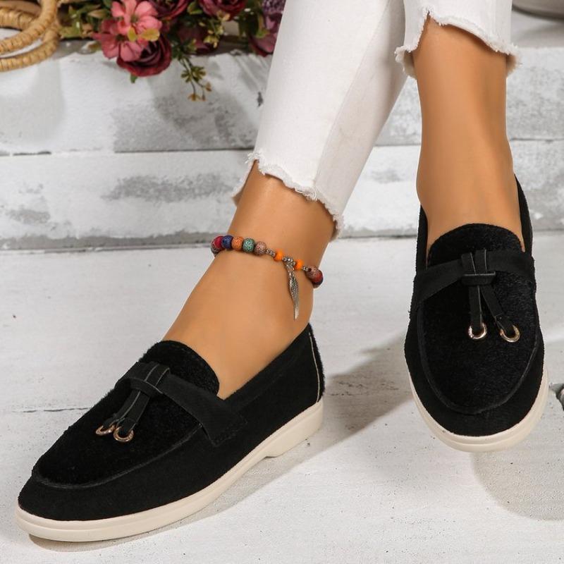 Large size casual single shoes women's autumn new style one-pedal lazy Doudou single shoes women