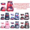 Stylish Stranger Things Canvas Backpack Set Includes Shoulder Bag And Pencil Case Perfect For Casual Travel