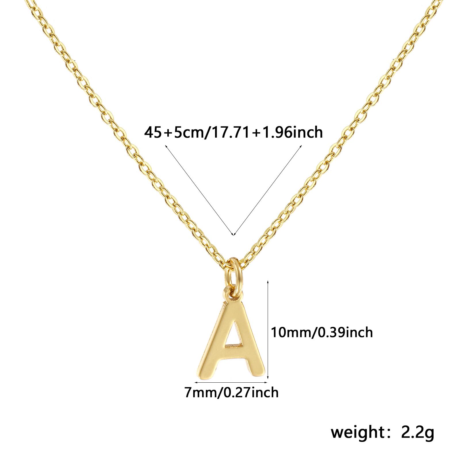 

Personalized Brass A-Z Capital Pendant Necklace 18K Gold Plated Alphabet Initial Letter Name Jewelry For Women Gift