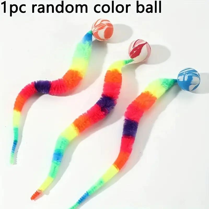 

Geometric Worm Cat Toy: No-Battery Stick for Play & Chase | Realistic Wiggling Action різнокольоровий