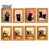 Retro Holz Fotorahmen Magnete Schwarze Katze Kühlschrankmagnet Saisonale Cartoon Küche Badezimmer Dekor Dekorativ Weichmagnetische Aufkleber Niedliches Thema