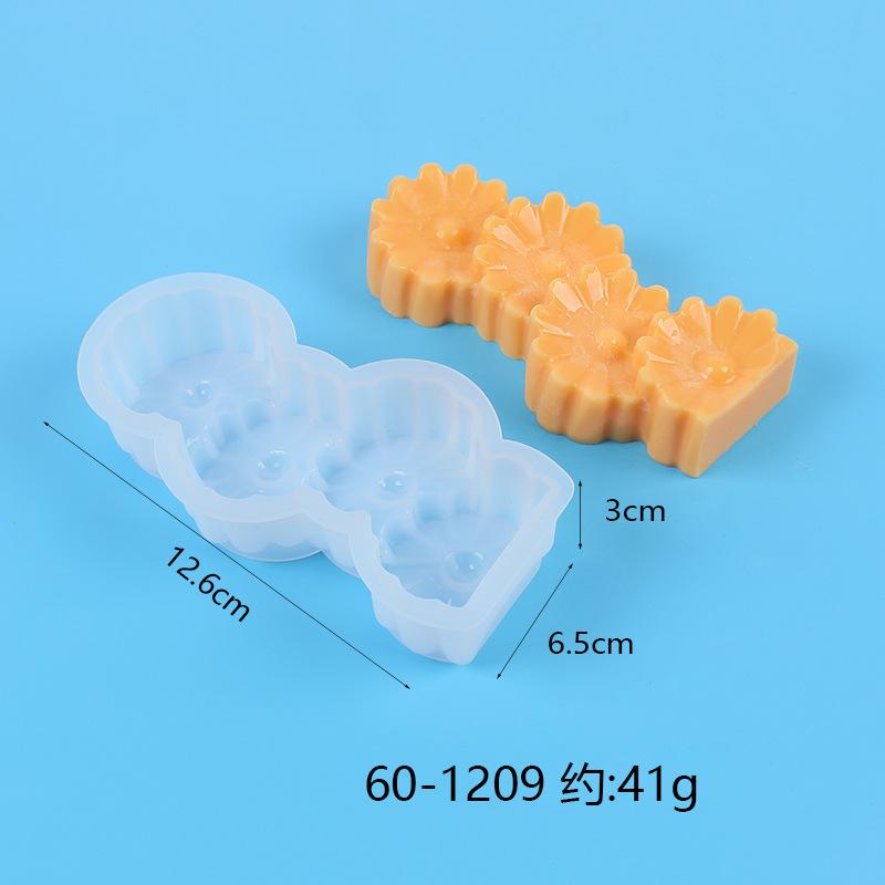 3D 5-Cavity Silicone Candle Mold DIY Clover Love Daisy Aromatherapy Soap Mould Home Decoration Production Resin Molds