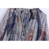 Ur Spring New Printed Shirt Pleated Decoration