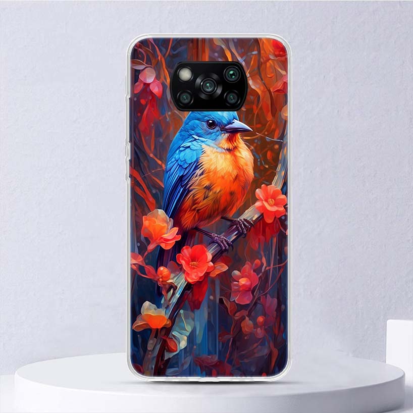 Animal Oil Painting Bird Soft Case For Xiaomi Poco X7 X6 X5 X4 X3 Nfc F7 Ultra F6 F5 Pro Phone Cover F4 Gt F3 M5S M4 M3 M5 M6 Co