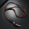 Braunes Contracted Rindsleder Halskette Individueller Charakter Hornform Anhänger Lederseil Halskette Herren Schmuck Geschenk