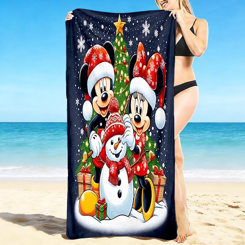 1Pc Christmas Mickey Minnie Beach Towel Quick Dry Multiuse For Beach Pool Gym Yoga Home Travel Christmas Halloween Xmas Gift H1243