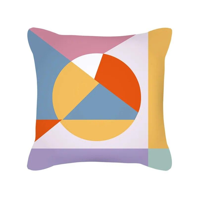 Nordic Style Colorful Geometric Printing Pattern Sofa Cushion Cover Pillowcase Home Decor Party Car Bedding
