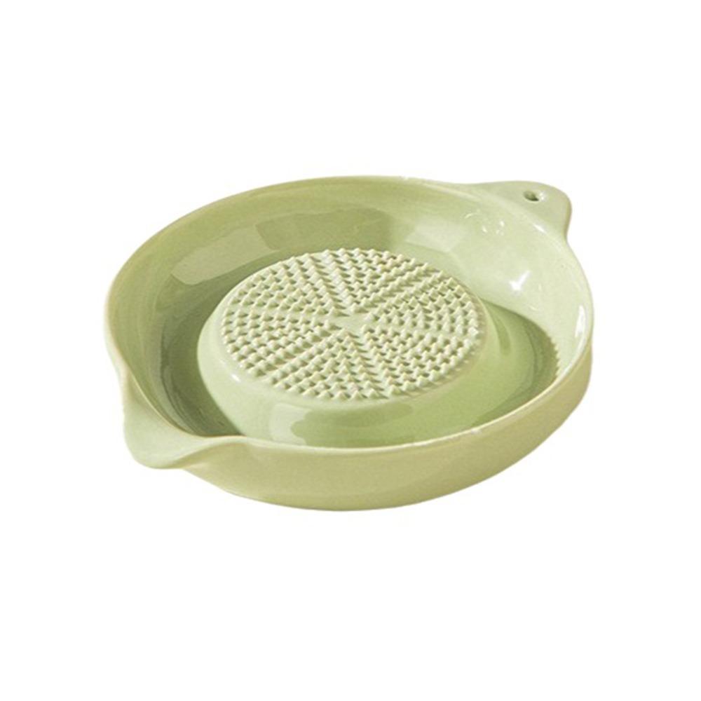 Manual Ceramic Ginger Grater Round Hand Grinder Garlic Masher  Ginger Garlic Paste Green 9x2cm