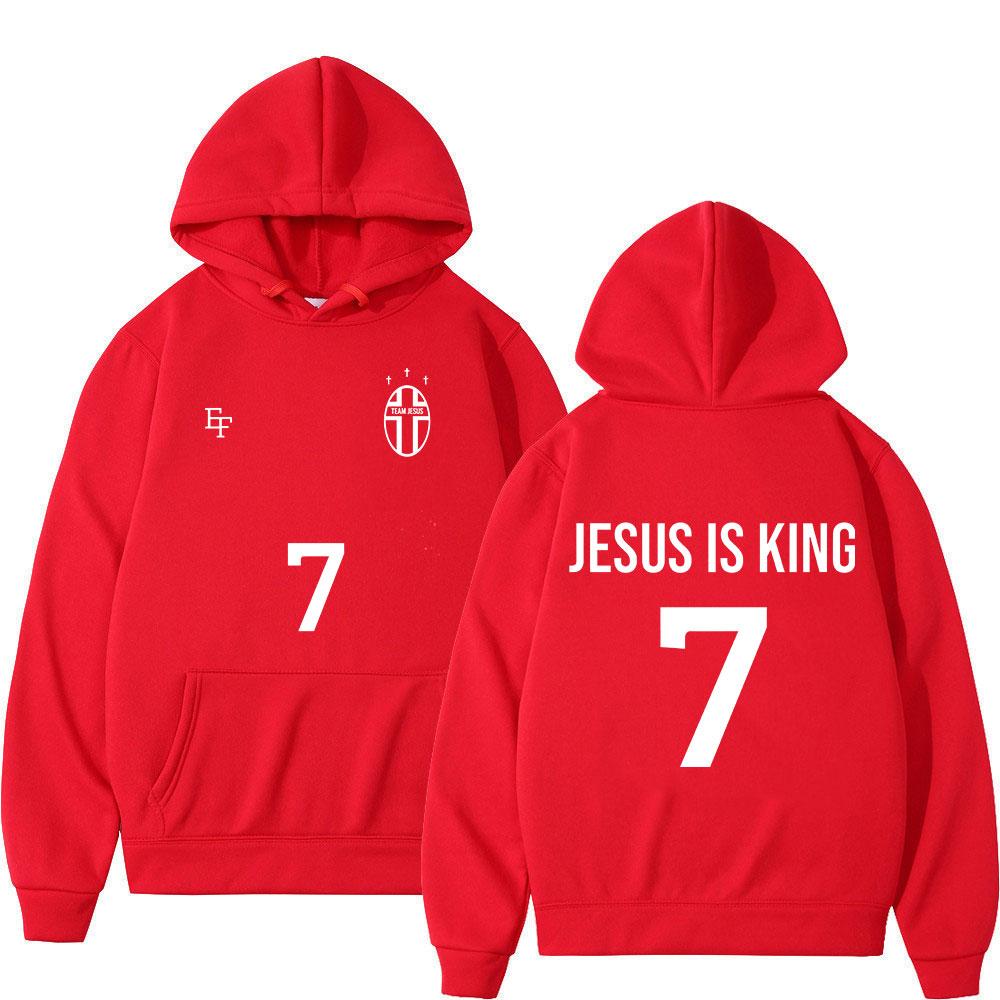 Jesus Is King 7 Christian Bible Verse Hoodies Men Women Clothing Fashion Harajuku Sweatshirts Fleece Casual Long Sleeve Pullover