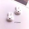 Glossy Cute Rabbit Resin Accessories for DIY Hair Clips, Phone Cases, Crocs, and Keys