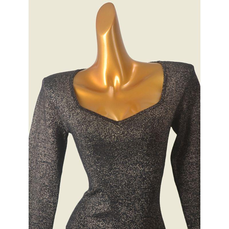 Export Single Sexy Sexy T-Shaped Bottoming Shirt Women's Fashion Ins Skinny Slimming Triangle Long Sleeve Jumpsuit
