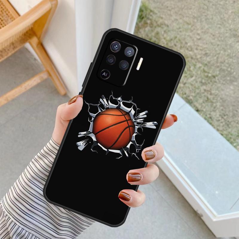 Sport Love Basketball Case For Oppo A94 A74 A54 A80 A60 A40 A18 A38 A58 A78 A98 A96 A76 A16 A15 A17 A57 A77 A5 Pro