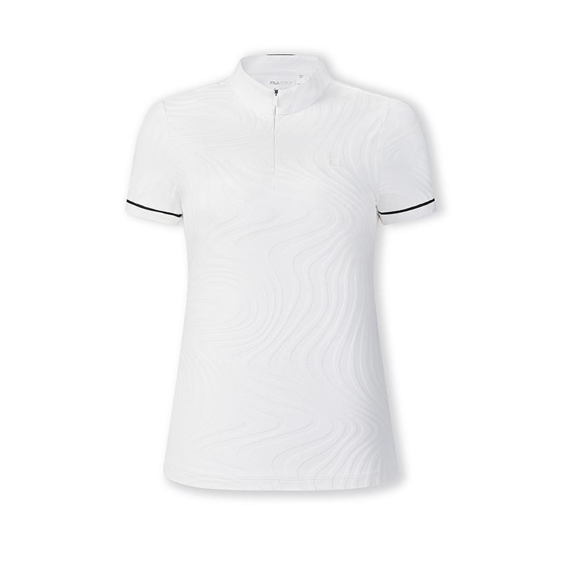 FILA Golf Series Casual Fashion Breathable Short Sleeve T-Shirt Women Tops Jade-White A11W515102F-WT