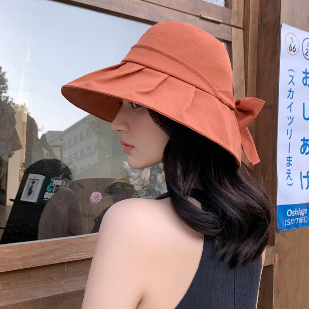 

UV Protection Sunbonnet Cap Fabric Cotton Fisherman Hat New Bucket Hat Women