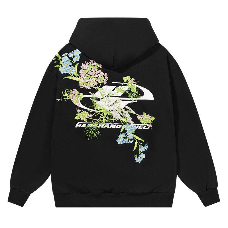 Cleanft Loose Casual Hooded Florals Embroider