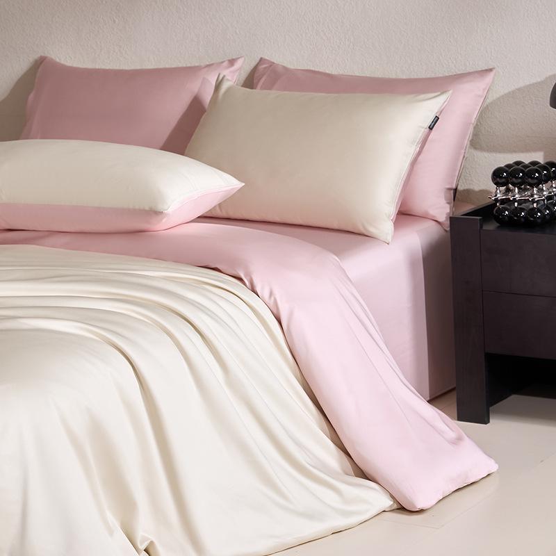 Class A Long-Staple Cotton Sateen Four-Piece Set: Pure, Simple, Solid Color with Single Duvet Cover