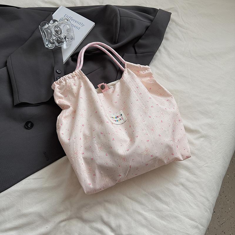 2025 Printed New Large-capacity Commuter Bag Hand Bag Korean Version Shoulder Bag Female Student Cute Canvas Bag