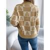 HNXC Autumn Winter Halloween Checkered Lantern Long-sleeved Pullover Sweater Women's Clothing