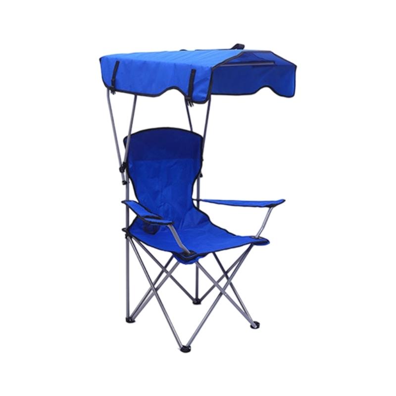 Folding Outdoor Chair Waterproof Oxford Fabric Builtin Cup Holders Foldable Comfortable For Picnics M4YD