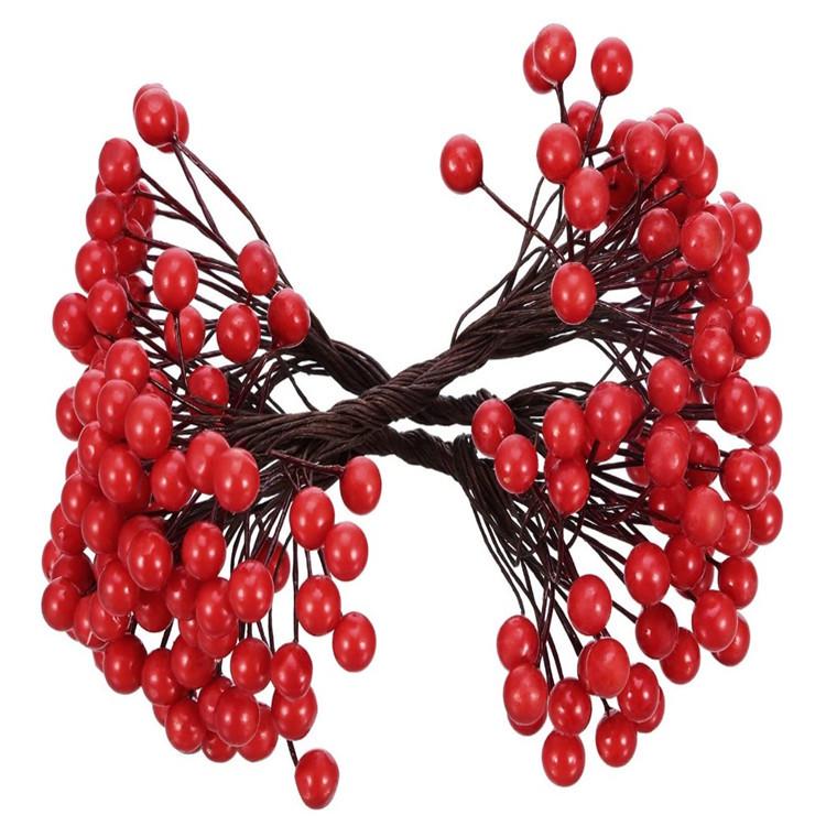 8mm Double-Headed Berry Branches for Christmas Wreaths & Wedding Candy Box Decor