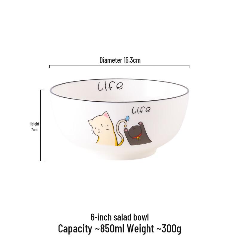 Cute Cartoon Ceramic Noodle Bowl