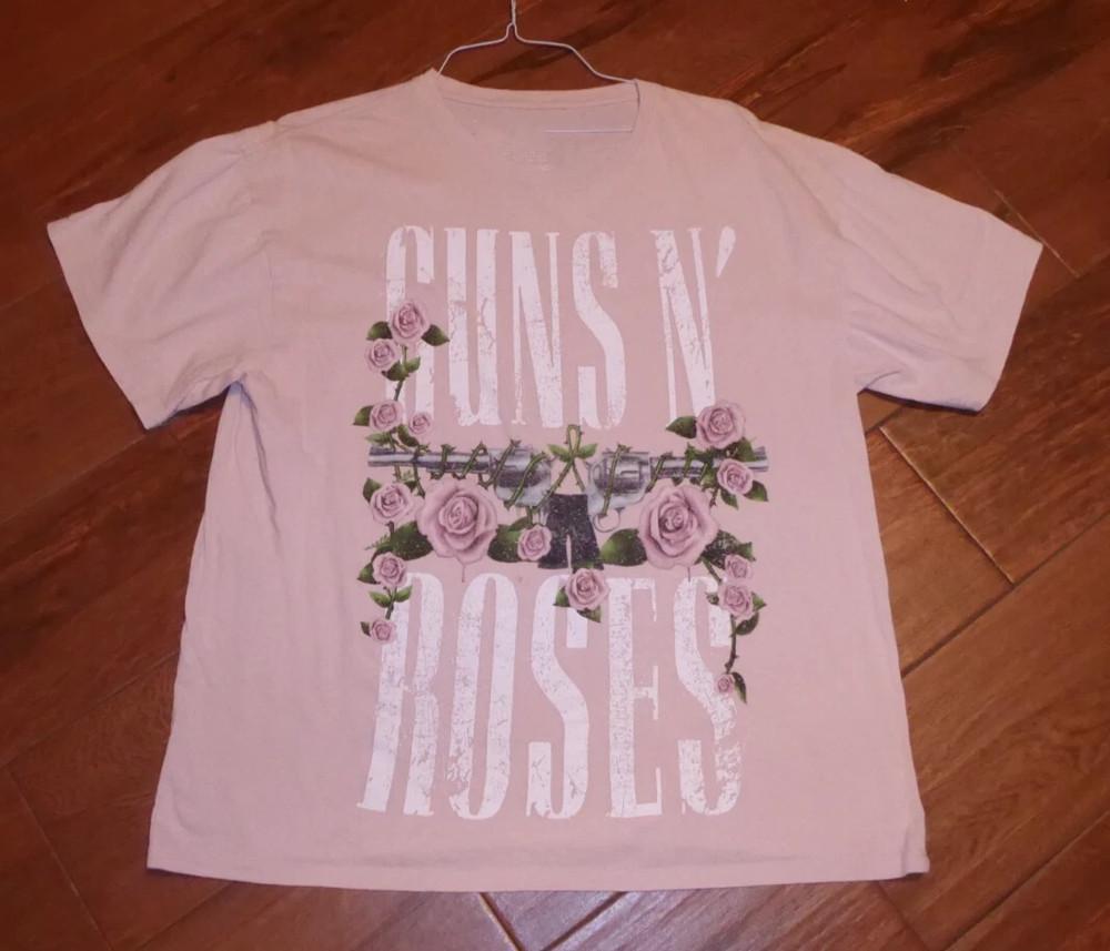 

Guns N Roses Стиль потертый Светло-розовый Перепечатка S-4XL Унисекс Футболка L