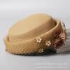 New autumn and winter boutique stewardess hat elegant mesh painter hat Australian pure wool warm felt personalized beret