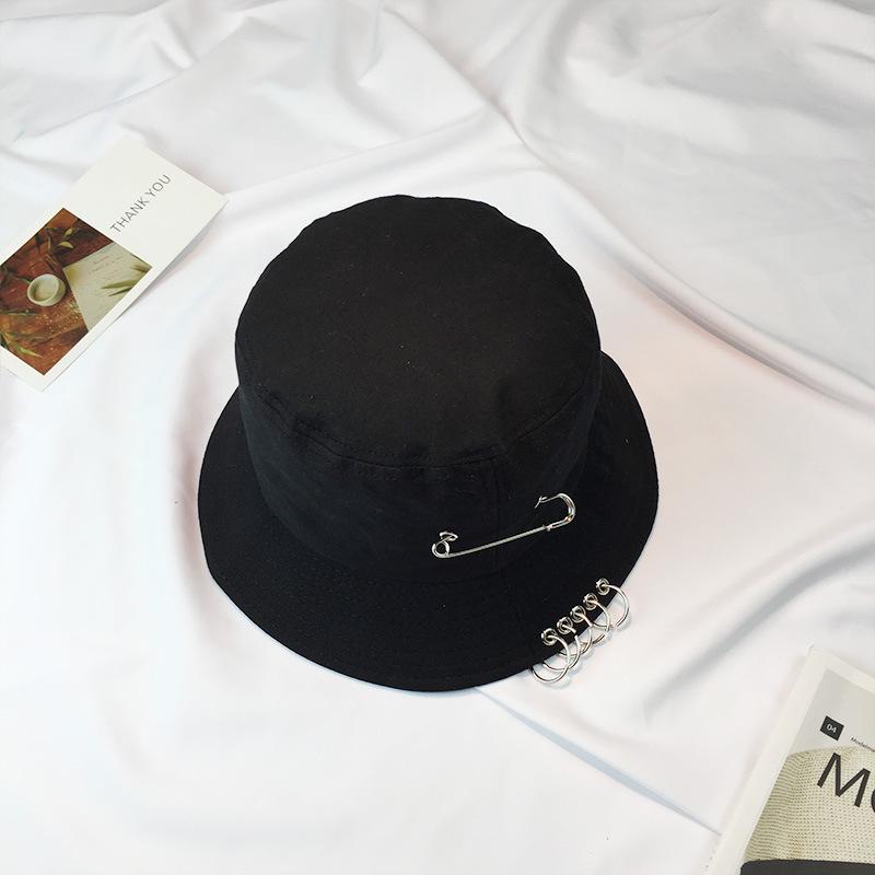 

Versatile iron ring pin basin hat Harajuku foldable sunscreen sunshade travel fisherman hat men and women tide spring and summer M（56-58cm）