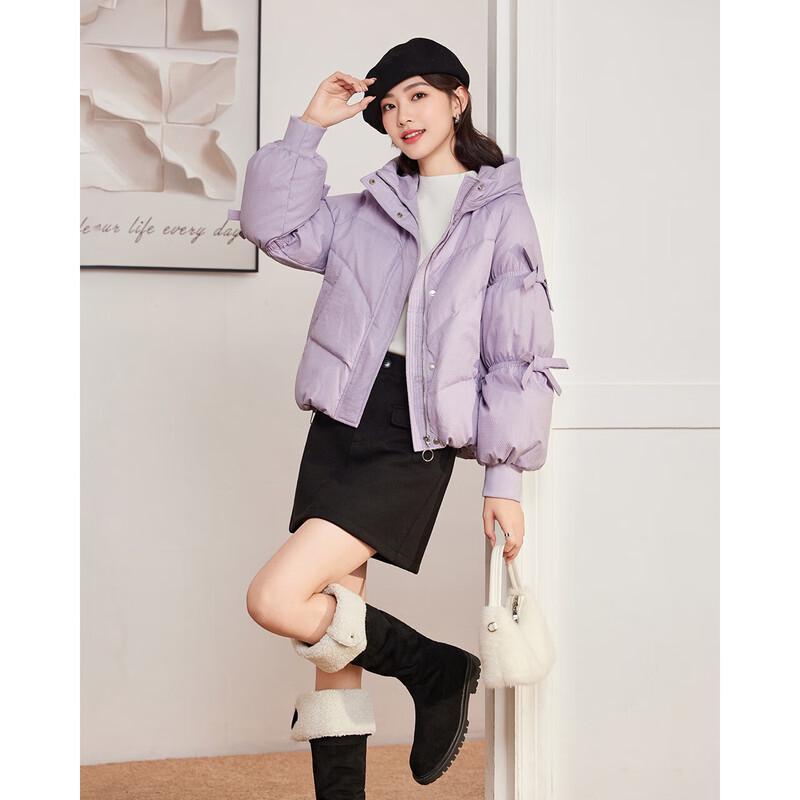 IEF 2025 Winter Sweet Bow Design White Duck Down Jacket