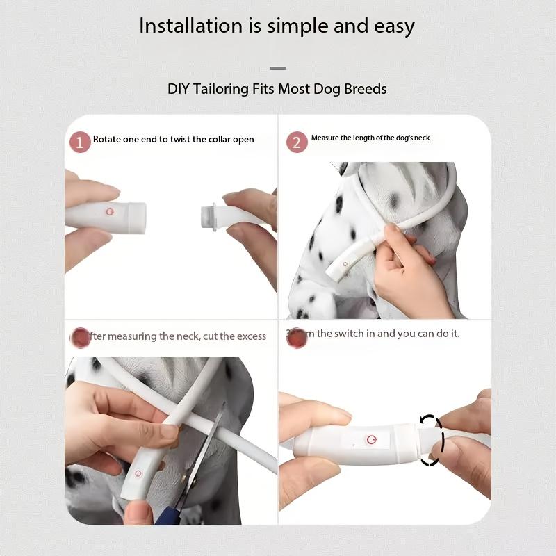 Adjustable USB Rechargeable LED Dog Collar Multi-Color Soft 4 Flashing Modes Cut- to- Fit Design for Nighttime Safety Visibility